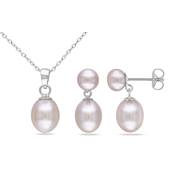 Everly Women's Pearl Sterling Silver Jewelry Set