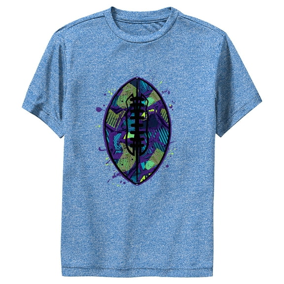Boy's Lost Gods Funky Football Performance Graphic Tee Royal Blue Heather Large