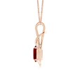thumbnail image 2 of ANGARA Lab Grown 2 Ct Oval Ruby Solitaire Infinity Knot Pendant for Women in 14K Rose Gold (Size-9x7mm) | July Birthstone, Birthday, Anniversary, Jewelry Gift for Women | Lab-Grown Ruby Necklace, 2 of 7