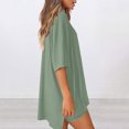 thumbnail image 4 of Cagogo Women's 2 Piece Shorts Set Casual Summer Cruise Outfits Loose Round Neck Short Sleeve Tops Comfy Pants Matching Lounge Sets Airport Travel Clothes, Mint Green M, 4 of 9