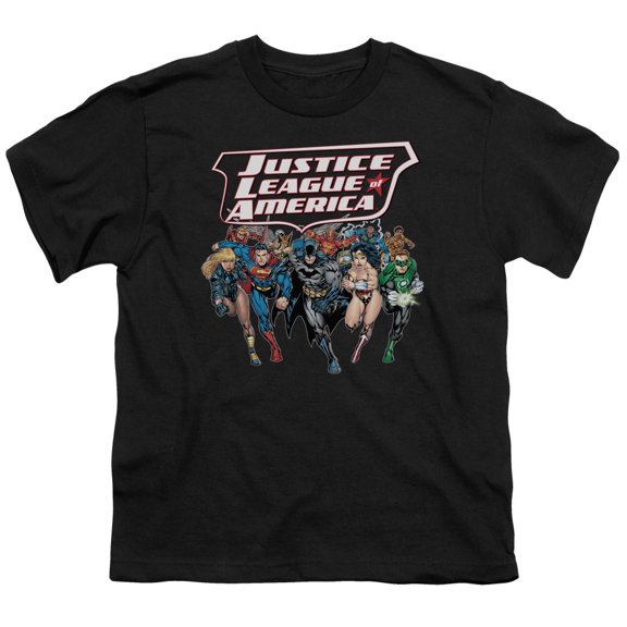 Justice League Of America Men's Charging Justice T-shirt Black