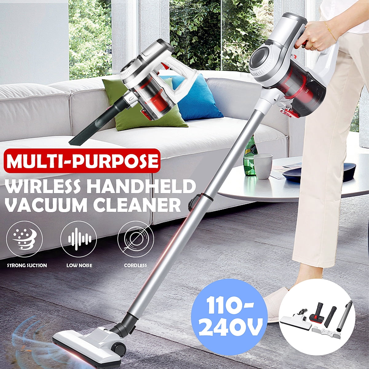 Cordless Vacuum Cleaner ,2 in 1 Push Rod Wireless Vacuum Cleaner Ultra