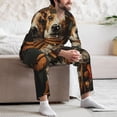 thumbnail image 7 of Salouo Modern Cute Dog Print Button-Front Long Sleeve Pajama Set for Men, Soft 2Pjs Men's Long Sleeve Sleepwear-Small, 7 of 7