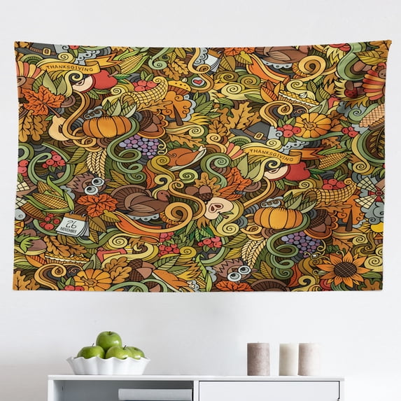 Hokusai Tapestry, Vintage Woodcut Engraved Etching Style Oriental Japanese Waves Arrangement, Fabric Wall Hanging Decor for Bedroom Living Room Dorm, 2 Sizes, Indigo and White, by Ambesonne
