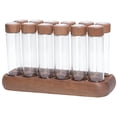 thumbnail image 1 of Tubos de almacenamiento de granos de café de dosis única, bodegas de granos de café con soporte de madera, 12 unidades 12 largos, 1 of 5
