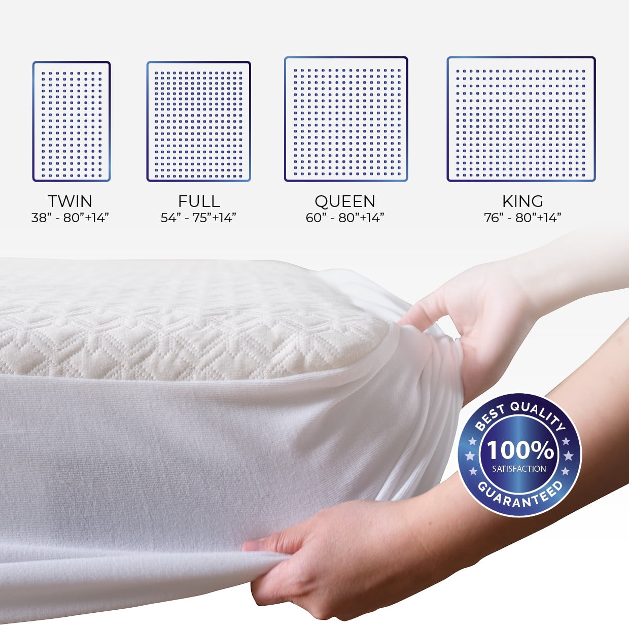 DOQU Home Hemp Mattress Protector 100% Waterproof and Noiseless