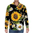 thumbnail image 2 of LEBONYARD Mens Shirts Big and Tall,Men's Pullover Graphic Print Hoodie,Men's Printed Long Sleeved Button Up Lapel Top Black XXXL, 2 of 5