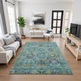 thumbnail image 6 of Addison Rugs Mayfield Premium Machine Washable Traditional Panel Teal Rectangle Rug, 10' x 14', 6 of 6