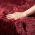 thumbnail image 2 of Soft Fluffy Faux Sheepskin Fur Area Rug, Home Decorative Indoor Floor Mat, Red, 2 x 6 Feet, 2 of 4