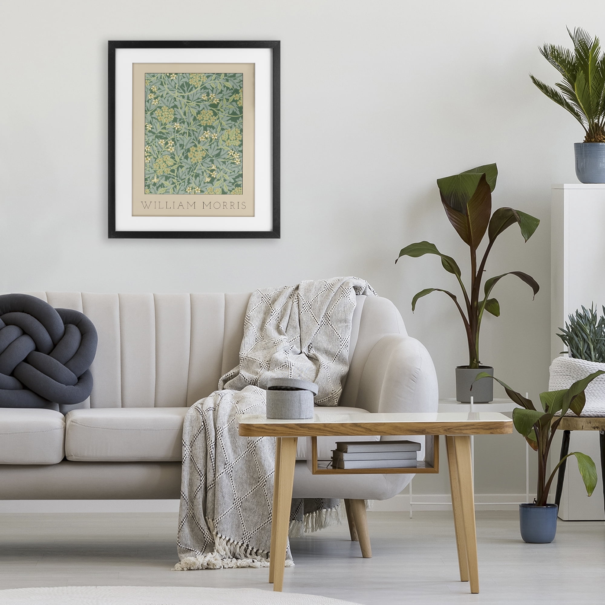 Stupell Industries William Morris Green Tones Black Framed Print Under Glass, design by Lil' Rue