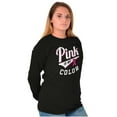 thumbnail image 4 of My Color Pink Breast Cancer Awareness Women's Long Sleeve T Shirt Brisco Brands M, 4 of 6