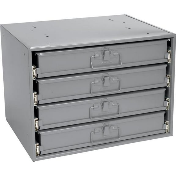 Global Industrial 493502 Durham Steel Compartment Box Rack Heavy Duty Bearing with 4 of 32-Compartment Boxes - 20 x 15.75 x 15 in.