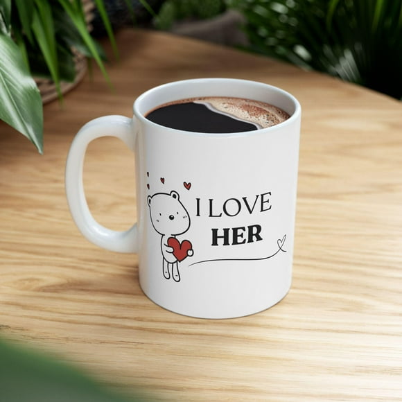 Couple mug design, I love her I love him mug , Husband and wife mug, Anniversary coffee 11oz mug ,