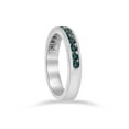 thumbnail image 2 of 1/4 cttw Blue Diamond Wedding Ring 14K White Gold Channel Set Stackable Treated, 2 of 3