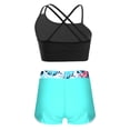 thumbnail image 2 of Hansber Kids Girls Sports Swimming Workout Outfits Backless Tank Top Camisole Vest with Elastic Wide Leaf 10, 2 of 5