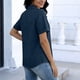 thumbnail image 2 of TaTaai Women's Casual Short Sleeve Shirt Lapel Design Button Front Linen Fabric Solid Color Loose Fit Summer Vacation Blouse Gift, 2 of 5
