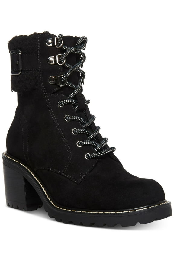 Womens Jansenn Microfiber Faux Fur Combat & Lace-up Boots