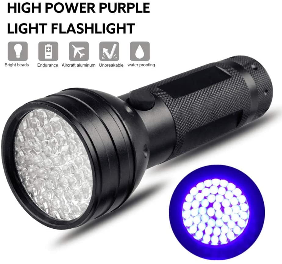 UV Ultra Violet 100 LED Flashlight Black Light 395 nM Inspection Lamp Torch Beam 