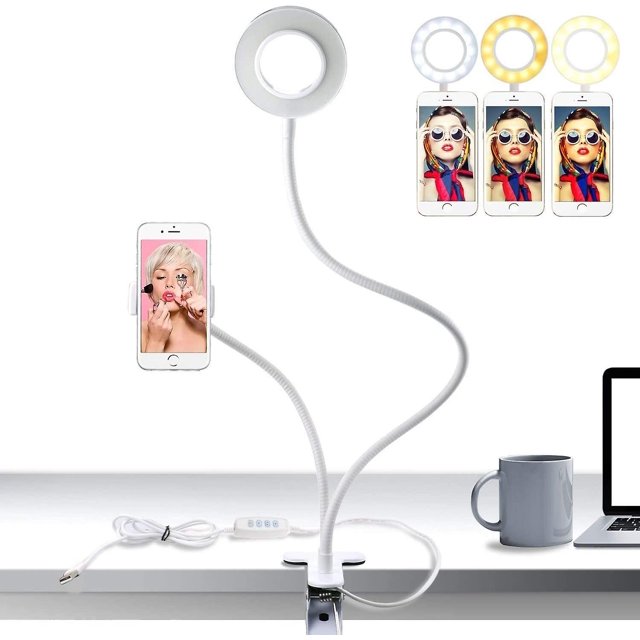 Luz LED Selfie con soporte para teléfono móvil