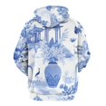 thumbnail image 3 of Blue Willow Seamless Pattern 3D Print Hoodie Men Women Autumn Thin Pullover Sweatshirt Vintage Streetwear Tops, 3 of 6