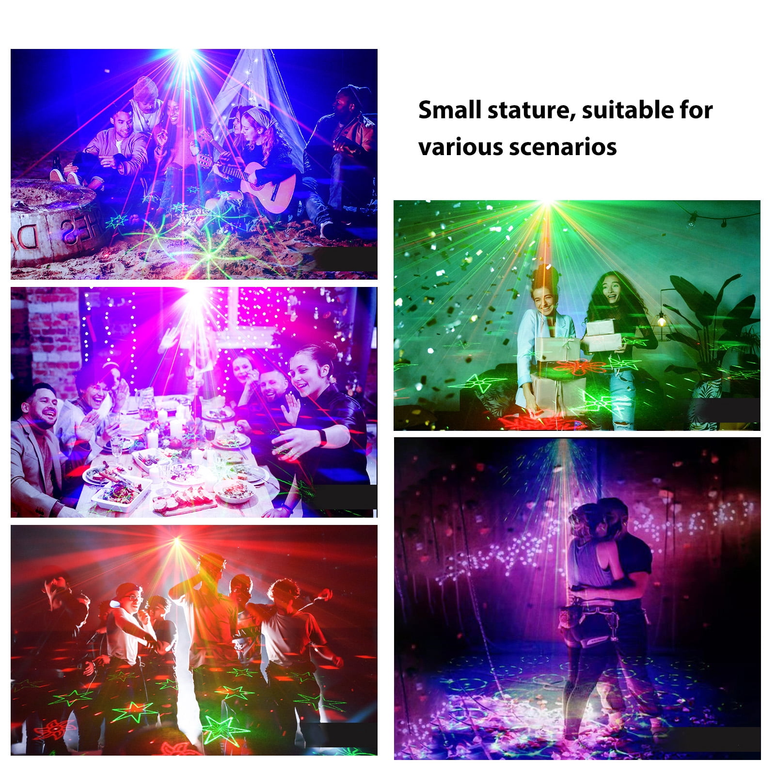BIMZUC Professional DJ Disco Stage Party Lights, RGB Sound Activated Laser Strobe Light with Remote Control for Birthday Bar Holiday (4.3 in / 11 cm)
