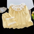 thumbnail image 5 of CYRBOKO Loungewear Sets for Girls, 2 Pieces Long Sleeve Cotton Elastic Waist Sleepwear Sets Yellow Size 5-6 T, 5 of 7