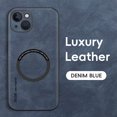 thumbnail image 2 of ELEHOLD For iPhone 14 Plus Luxury Leather Magnetic Shockproof Case Slim Drop Protection Cover, Lens & Screen Protection, Compatible with Magsafe, Skin-Friendly, Blue, 2 of 9