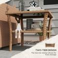 thumbnail image 4 of Outsunny 2-Tier Design Patio Wicker Coffee Table, Aluminum, Glass Top Side Table, Mixed Sand, 4 of 9