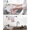 thumbnail image 5 of Happy Easter Kitchen Dish Towels for Drying Dishes Set of 4, Cute Rabbits Eggs Flowers Butterflies Leaves Pink Waffle Weave Microfiber Hand Tea Bathroom Towels Quick Dry & Absorbent Towel 12x12, 5 of 7