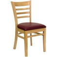 thumbnail image 1 of HERCULES Series Ladder Back Natural Wood Restaurant Chair - Burgundy Vinyl Seat, 1 of 6