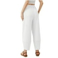 thumbnail image 6 of OGLCCG Womens Wide Leg Pants Casual Elastic Waisted Baggy Palazzo Harem Pants with Pockets Solid Color Long Lounge Trousers, 6 of 6