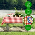 thumbnail image 4 of Sorfey Checkered Dining Table Cover Vinyl Table Cloth with Flannel, Red 104" x 60", 4 of 6
