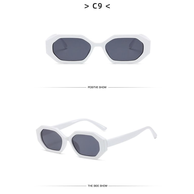 for Women & Men UV 400 Geometric Frame Small Rectangle 