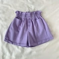 thumbnail image 2 of HAOTAGS Toddler Girls Shorts, Elastic Waist Solid Color Summer Breathable Sports Shorts Purple 5 T, 2 of 3