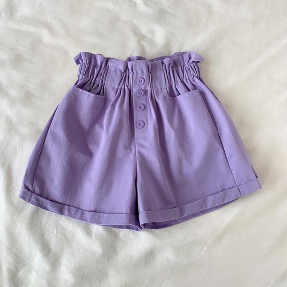 Crunowin Girls Cotton Sporty Shorts Summer Lightweight Solid Color Casual Hot Pants Purple Size 11 Years