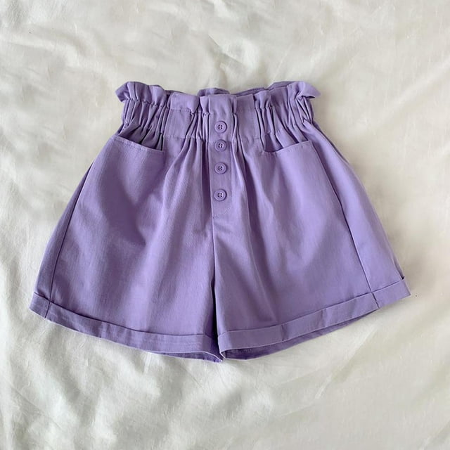 Girl Button Down Summer Shorts Fashion Ruffle Elastic High Waisted Solid Color Toddler Infant Girls Casual Clearance Sales Today Deals Prime