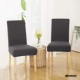 thumbnail image 2 of Deconovo Decorativo Sólido Fundas de silla, Extraíble White Chair Slipcover Jacquard Dots Comedor Fundas de silla, Juego of 2, Black, 2 of 7