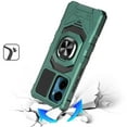 thumbnail image 3 of For Cricket Magic 2 5G 2024 U655AC Robotic Ring Kickstand Phone Case + Tempered Glass - Green, 3 of 6