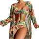 thumbnail image 1 of Gibobby Conjunto de Bikini Bikinis de cintura alta 2023, conjunto de Bikini Sexy de 3 piezas, traje de baño tipo pareo para mujer, traje de baño de manga(Amarillo,XL), 1 of 5