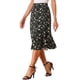 thumbnail image 4 of Faldas Midi Peasant de Mujer INSPIRE CHIC con Cintura Elástica A-Line de Flores Ditsy en Negro y Blanco Talla M, 4 of 5