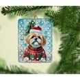 thumbnail image 2 of Carolines Treasures DAC3516CO2 3.4 x 2.6 in. Lhasa Apso Christmas Porcelain Ornament, 2 of 3
