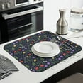thumbnail image 3 of Pioneer Flower Floral Print Pattern Kitchen Dish Drying Mat 1 Pack, Ultra Absorbent Microfiber Drainer Mat, 16"x18", 3 of 6