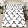 thumbnail image 2 of Feelyou Black Princess Bow Full Size Sheets, Modern Fashion Ribbon Bed Sheets, 4-Piece, 2 of 7
