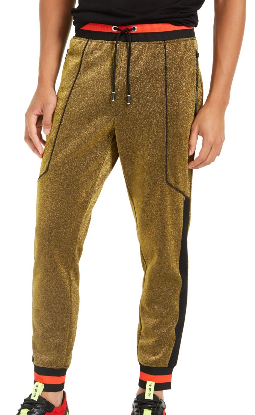 men's fashion colorblock striped casual pants