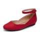 thumbnail image 1 of Zapatos DREAM PAIRS REVONA Flats de Gamuza Roja para Mujer, 1 of 6