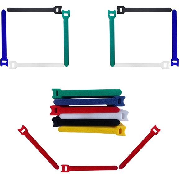 40PCS Reusable Cable Ties, Adjustable 6-inch Cord organizer Straps, Microfiber Cloth Cable Management Wire Ties Fastening Straps for Home Laptop PC Tablet, Office Electronics Wire -6 Colors