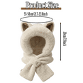 thumbnail image 2 of Tumao Scarf Hat with Fox Ears, Hooded Warm Scarf Fluffy Soft Bear Warmer Neck, Winter Cozy Gifts, 2 of 7