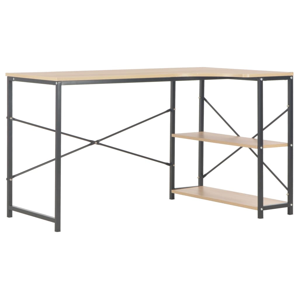 Lowestbest Modern Writing Desk, Computer Desk Workstation for Home Office, Black and oak Lowestbest Modern Writing Desk, Computer Desk Workstation for Home Office, Black and oak