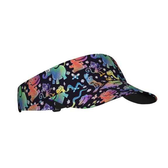 Kdxio Colorful Animals Print Sun Visor Hat Golf Visor Adjustable Velcro Outdoor Sports Cap for Men Women