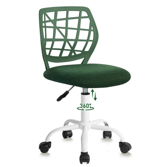 Homy Casa Adjustable Task Desk Chair, Upholstered Swivel Office Chair for Kids and Teens, Green
